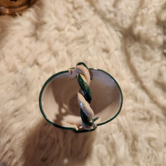 Ceramic Hand-Painted Italian Twisted Handle Trinket cup 5"x4.5" - Picture 4 of 5